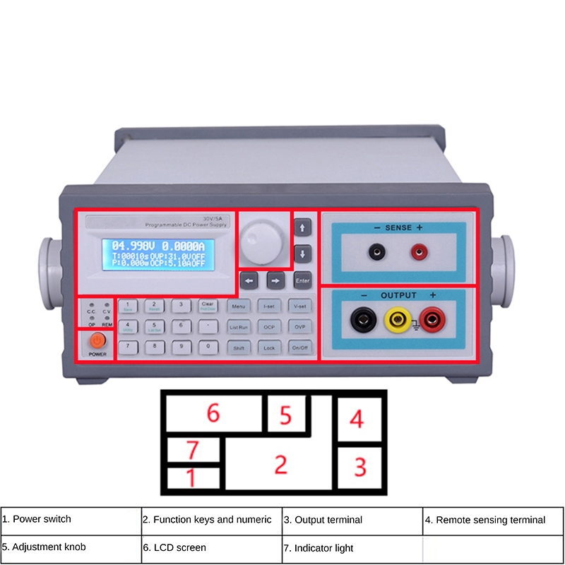 Linear Lab Power Supply Adjustable - 실험실용 고정밀 6자리 디지털 표시, 30V,