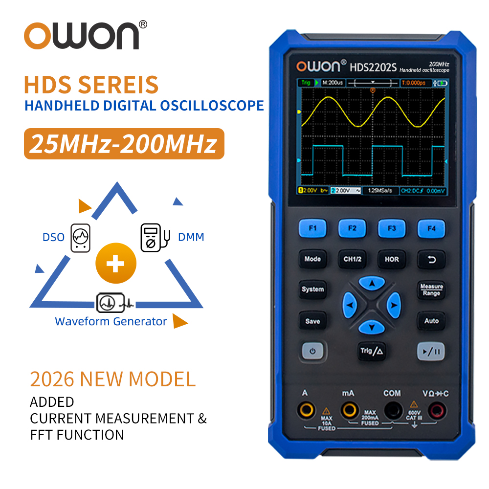 Digital Storage Oscilloscope 100Mhz - OWON HDS200 시리즈 휴대용 디지털 오실로스코프