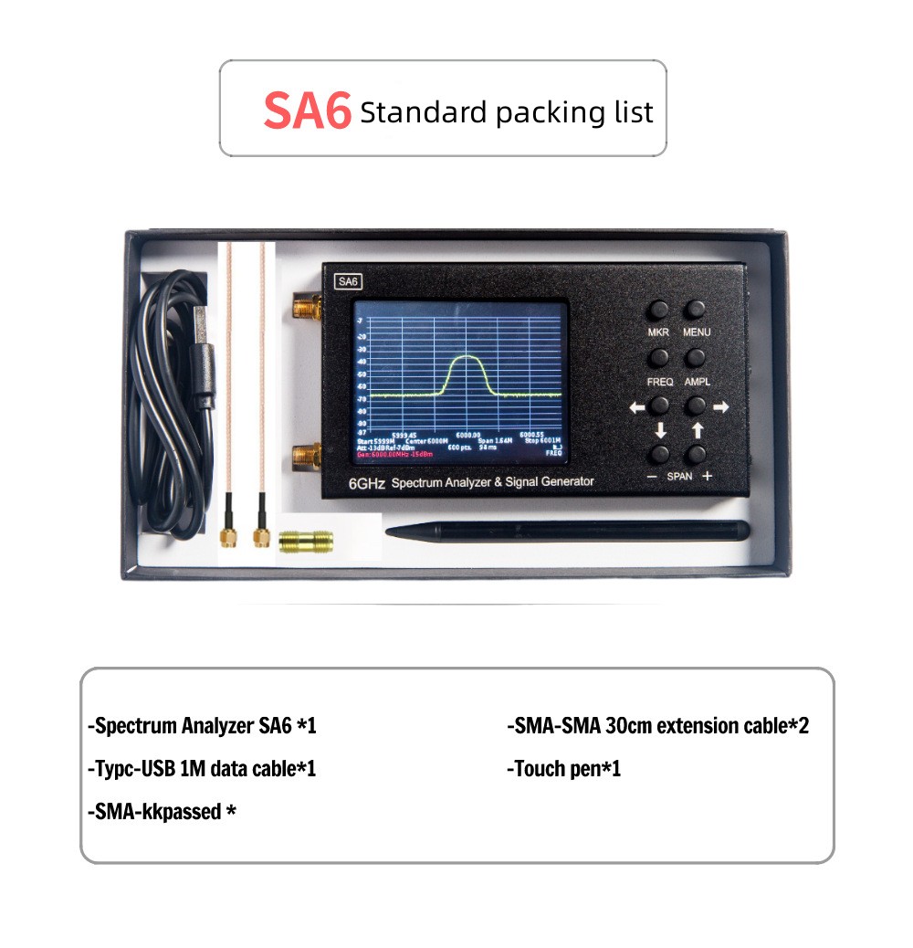 SA6 6GHz 디지털 휴대용 RF 스펙트럼 분석기 신 - Signal Generator Spectrum Analyzer 리뷰 및 가격