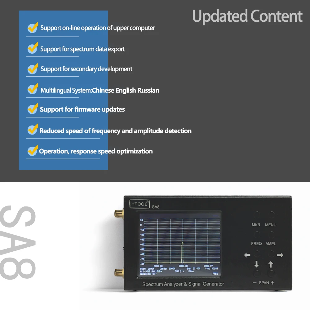HTOOL SA8 스펙트럼 분석기 35M-6.2GHz  - Signal Generator Spectrum Analyzer 리뷰 및 가격